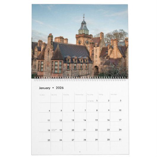 Edinburgh Scotland City esthetische muurkalender Kalender (Jan 2026)