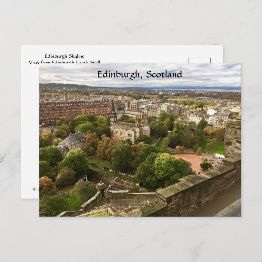 Edinburgh Scotland city skyline vanaf Castle walls Briefkaart (Voorkant / Achterkant)