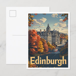 Edinburgh Scotland Classic Retro Vintage Reizen Briefkaart