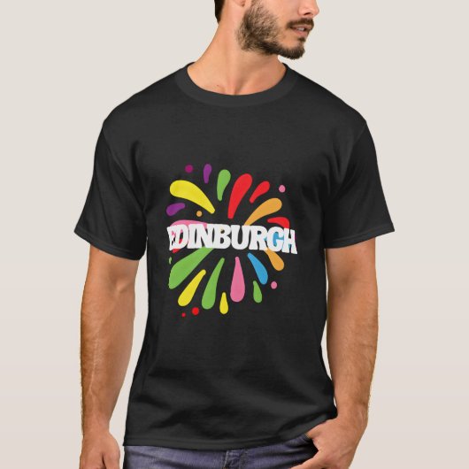 Edinburgh Scotland Colorful Festival T-shirt (Voorkant)