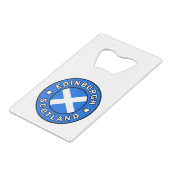 Edinburgh Scotland Creditkaart Flessenopener (Voorkant Gekanteld)