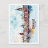 Edinburgh Scotland Famous Travel Place Waterverf Briefkaart (Voorkant)