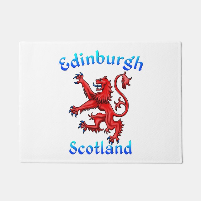 Edinburgh Scotland Lion Rampant Scottish Flag Deurmat (Voorkant)
