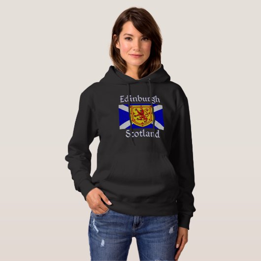 Edinburgh Scotland Lion Rampant Scottish Flag Hoodie (Voorkant volledig)