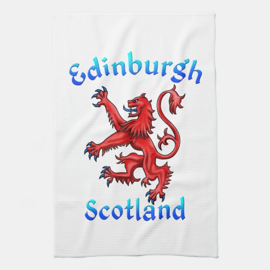 Edinburgh Scotland Lion Rampant Scottish Flag Theedoek (Verticaal)
