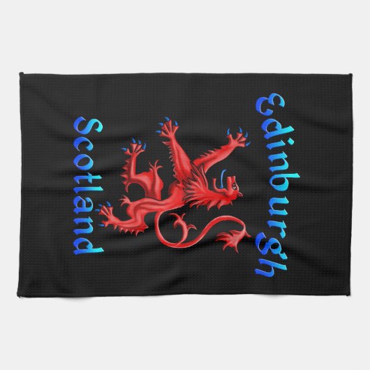 Edinburgh Scotland Lion Rampant Scottish Flag Theedoek (Horizontaal)