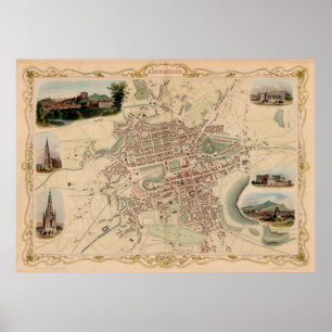 Edinburgh Scotland Map (1851) Poster