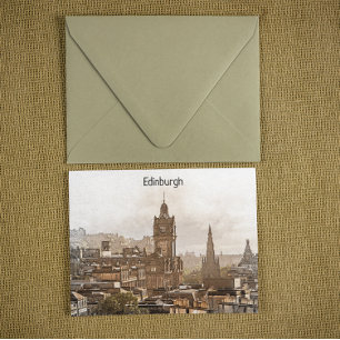 Edinburgh Scotland Panorama Uitzicht Briefkaart