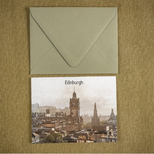  Edinburgh Scotland Panorama Uitzicht Briefkaart