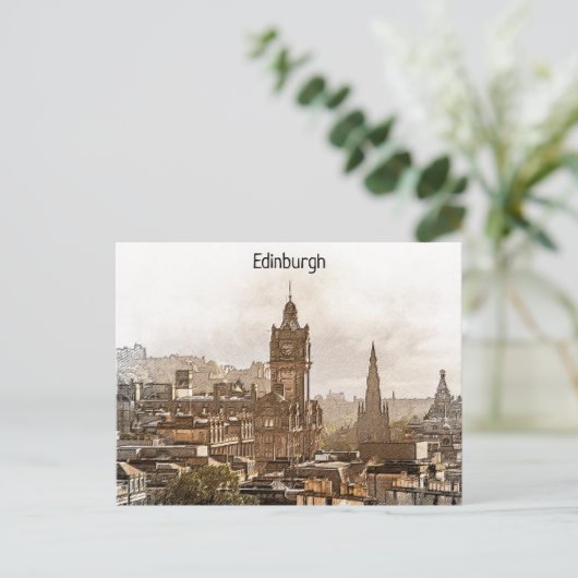 Edinburgh Scotland Panorama Uitzicht Briefkaart (Staand voorkant)