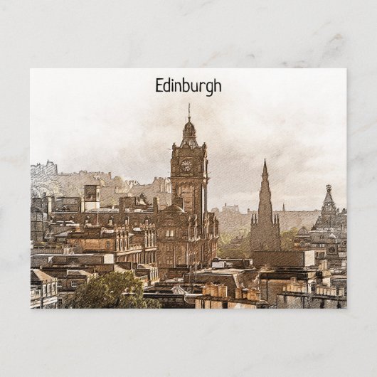  Edinburgh Scotland Panorama Uitzicht Briefkaart (Voorkant)