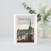 Edinburgh Scotland Retro Vintage geïnspireerd Briefkaart (Staand voorkant)