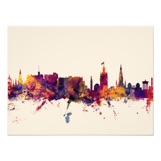 Edinburgh Scotland Skyline Foto Afdruk (Voorkant)