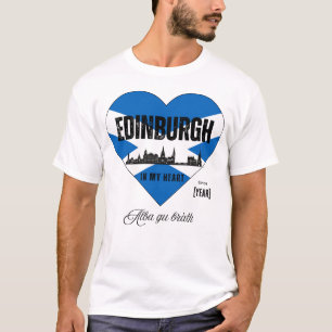 Edinburgh Scotland Skyline Heart - Sinds [Jaar] T-shirt