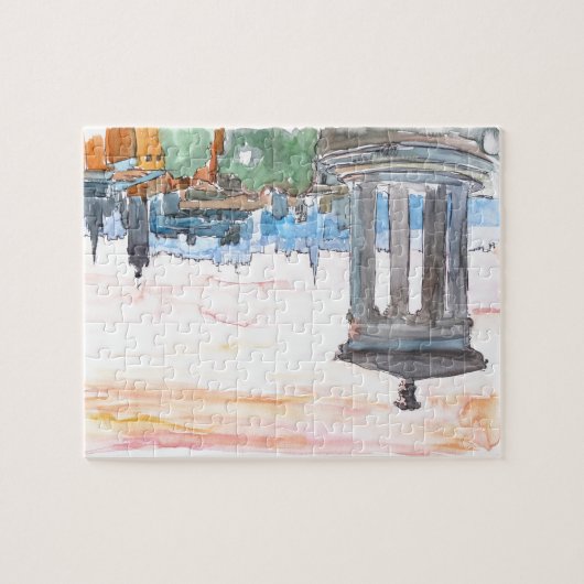 Edinburgh Scotland Skyline in Dusk Legpuzzel (Horizontaal)