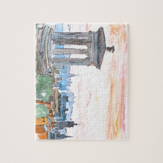 Edinburgh Scotland Skyline in Dusk Legpuzzel (Verticaal)