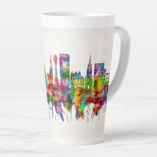 Edinburgh Scotland Skyline Latte Mok (Rechterhoek)