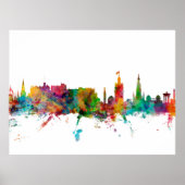 Edinburgh Scotland Skyline Poster (Voorkant)