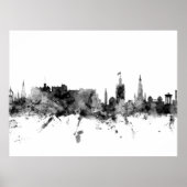 Edinburgh Scotland Skyline Poster (Voorkant)