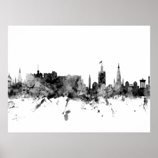 Edinburgh Scotland Skyline Poster (Voorkant)