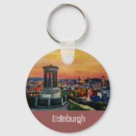 Edinburgh Scotland Skylineet Dusk Sleutelhanger