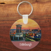 Edinburgh Scotland Skylineet Dusk Sleutelhanger (Voorkant)