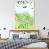 Edinburgh Scotland  style map poster print (Insitu (Slaapkamer))