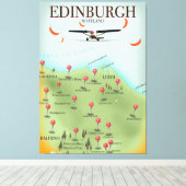 Edinburgh Scotland  style map poster print (Insitu (Houten vloer))