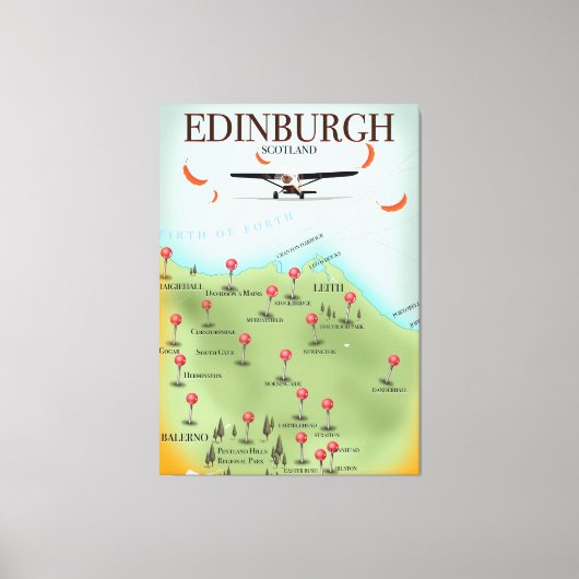 Edinburgh Scotland  style map poster print (Voorkant)