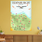 Edinburgh Scotland  style map poster print (Insitu (Woonkamer))