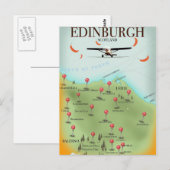 Edinburgh Scotland style map poster print Briefkaart (Voorkant / Achterkant)