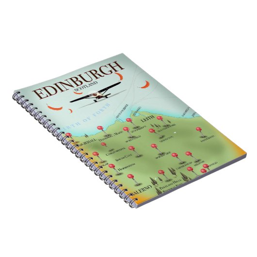 Edinburgh Scotland style map poster print Notitieboek (Rechterzijde)
