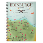 Edinburgh Scotland style map poster print Notitieboek (Voorkant)