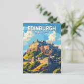 Edinburgh Scotland Travel Art Vintage Briefkaart (Staand voorkant)