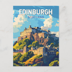 Edinburgh Scotland Travel Art Vintage Briefkaart