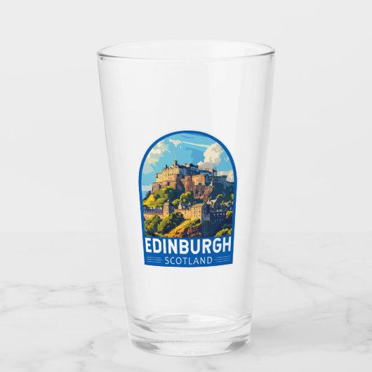Edinburgh Scotland Travel Art Vintage Glas (Voorkant)