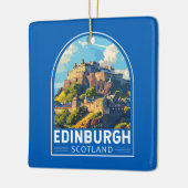Edinburgh Scotland Travel Art Vintage Keramisch Ornament (Links)