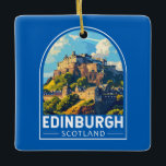 Edinburgh Scotland Travel Art Vintage Keramisch Ornament<br><div class="desc">Edinburgh retro vector reisontwerp. Edinburgh is de compacte,  heuvelachtige hoofdstad van Schotland. Het heeft een middeleeuwse oude stad en een elegante Georgische nieuwe stad met tuinen en neoklassieke gebouwen.</div>