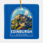 Edinburgh Scotland Travel Art Vintage Keramisch Ornament<br><div class="desc">Edinburgh retro vector reisontwerp. Edinburgh is de compacte,  heuvelachtige hoofdstad van Schotland. Het heeft een middeleeuwse oude stad en een elegante Georgische nieuwe stad met tuinen en neoklassieke gebouwen.</div>
