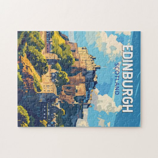 Edinburgh Scotland Travel Art Vintage Legpuzzel (Horizontaal)