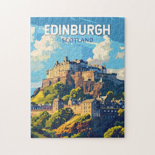 Edinburgh Scotland Travel Art Vintage Legpuzzel (Verticaal)