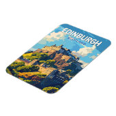 Edinburgh Scotland Travel Art Vintage Magneet (Linkerzijde)