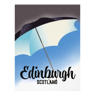 Edinburgh Scotland Umbrella reisposter Foto Afdruk