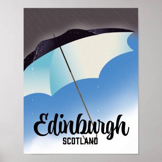 Edinburgh Scotland Umbrella reisposter Poster (Voorkant)