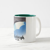 Edinburgh Scotland Umbrella reisposter Tweekleurige Koffiemok (Voorkant rechts)