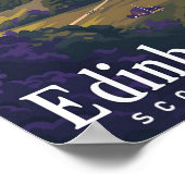 Edinburgh Scotland Vintage Art Travel Illustration Poster (Hoek)