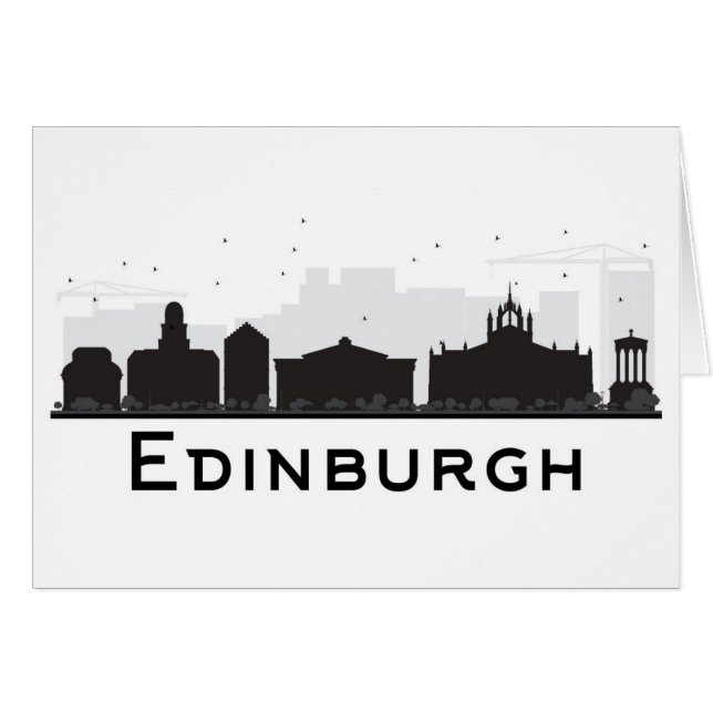 Edinburgh Scotland | Zwarte en witte veldlijn (Voorkant Horizontaal)
