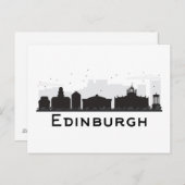 Edinburgh Scotland | Zwarte en witte veldlijn Briefkaart (Voorkant / Achterkant)