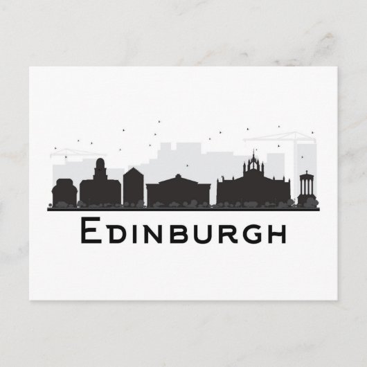 Edinburgh Scotland | Zwarte en witte veldlijn Briefkaart (Voorkant)