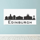 Edinburgh Scotland | Zwarte en witte veldlijn Canvas Afdruk (Insitu (Houten vloer))